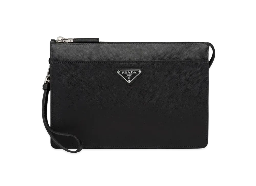 PRADA Saffiano Leather Pouch "Black"