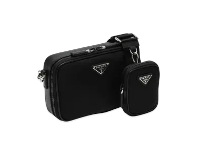 PRADA Re-Nylon and Saffiano Leather Brique Bag "Black"