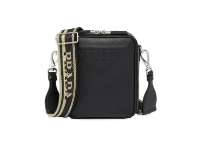PRADA Saffiano Leather Shoulder Bag "Black"