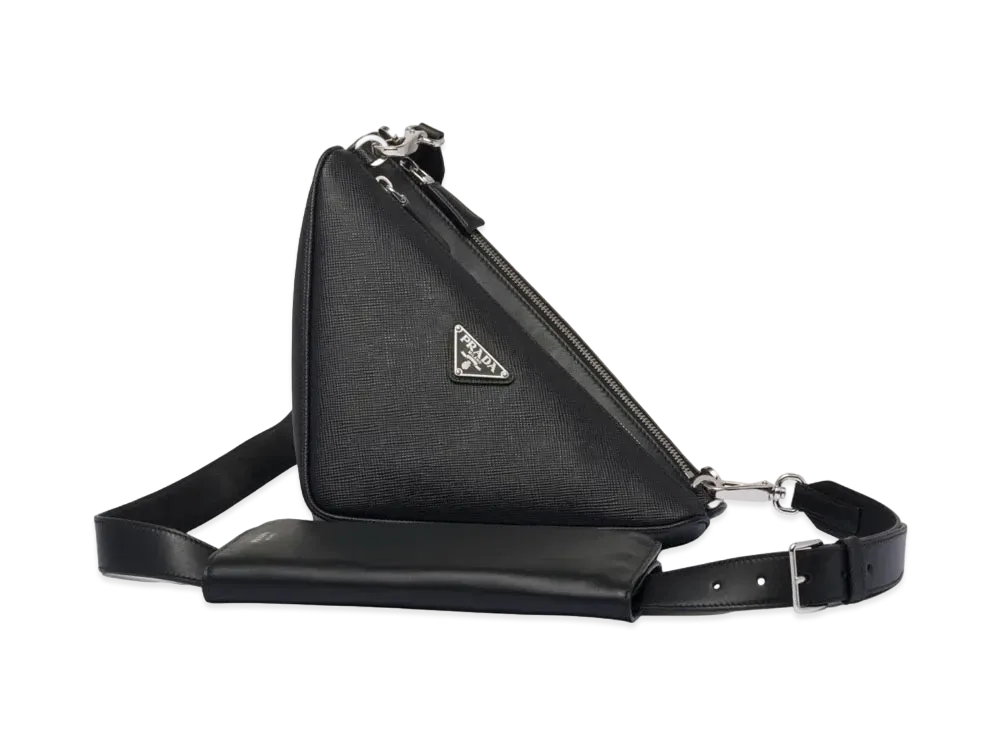 PRADA Saffiano Leather Shoulder Bag "Black"