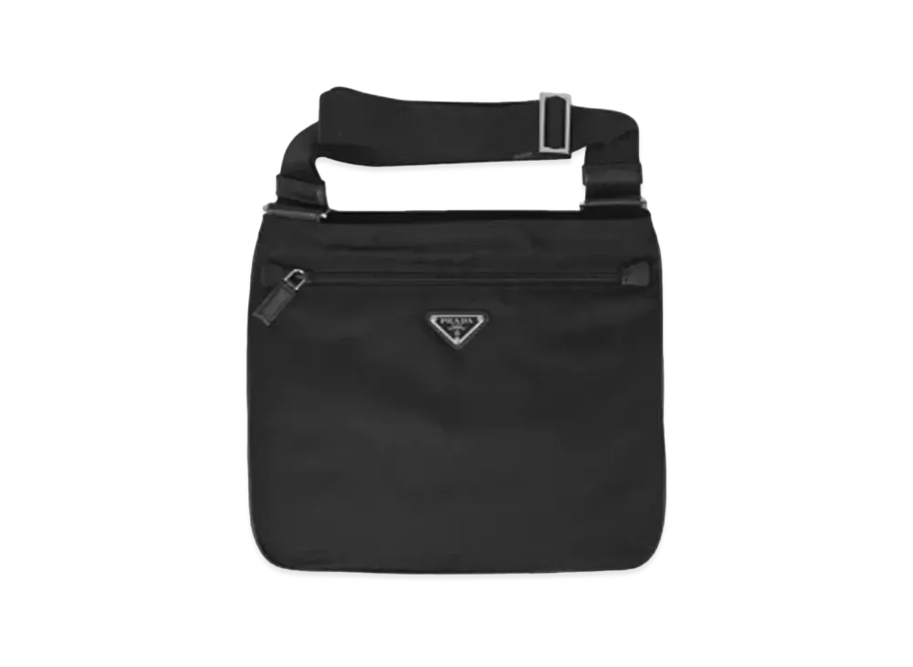 PRADA Tessuto Saffiano Nylon Shoulder Bag "Black"
