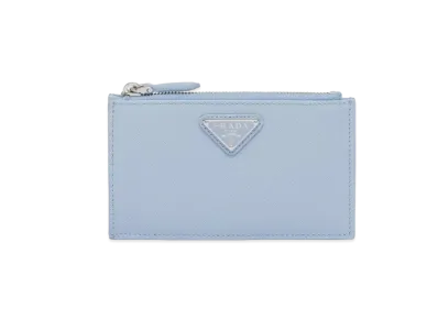 PRADA Saffiano Leather Card Holder "Light Blue"
