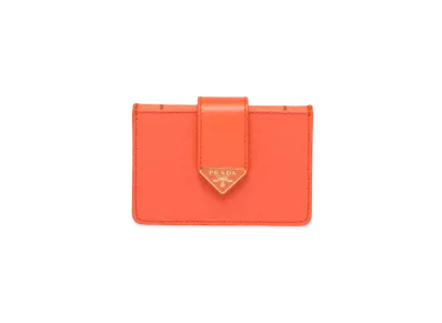 PRADA Saffiano Leather Card Holder "Orange"