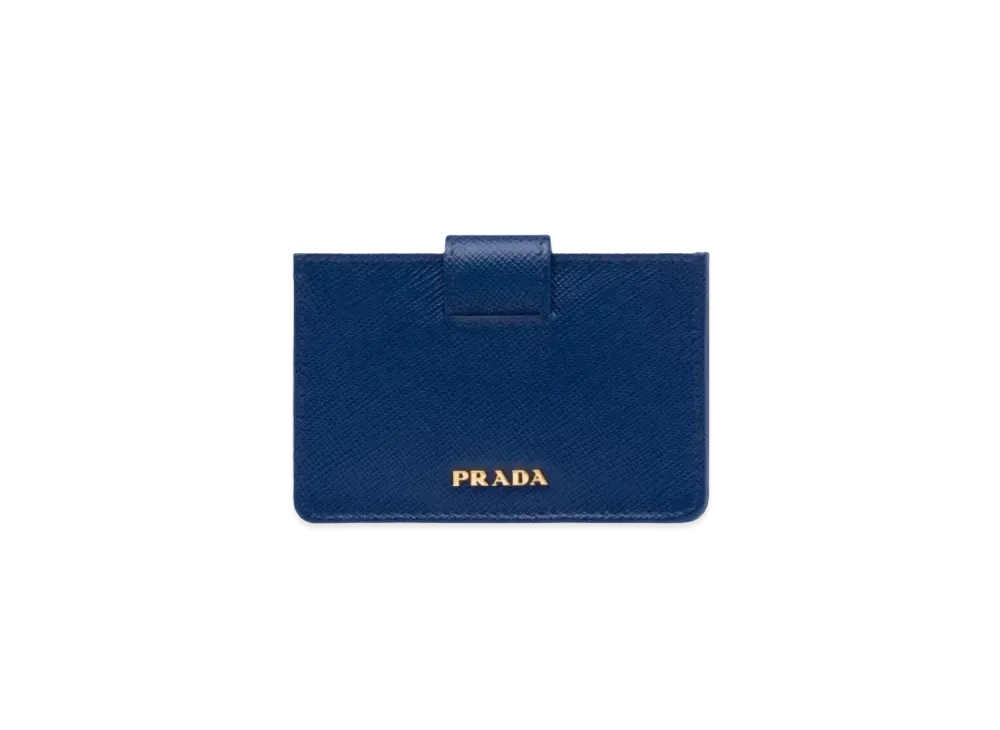 PRADA Saffiano Leather Card Holder "Bluette"