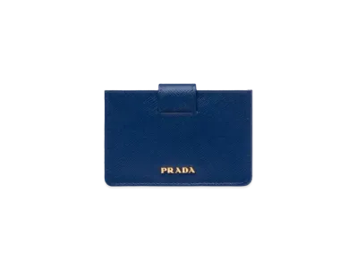 PRADA Saffiano Leather Card Holder "Bluette"
