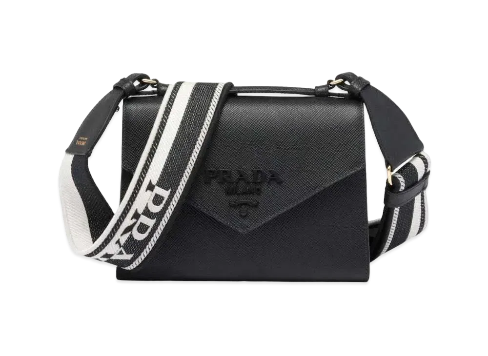 PRADA Monochrome Saffiano Leather Bag "Black"