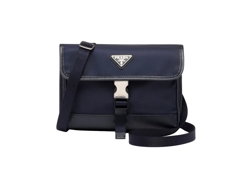 PRADA Re-Nylon and Saffiano Leather Smartphone Case "Blue"