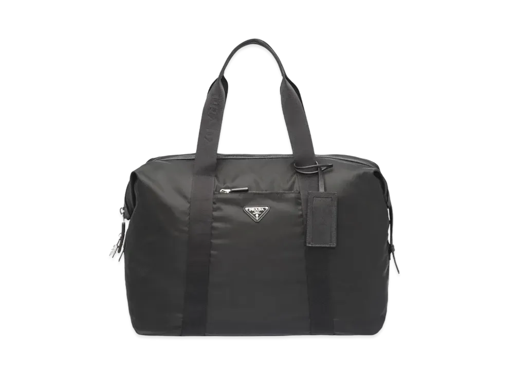 PRADA Re-Nylon and Saffiano Leather Duffle Bag "Black"