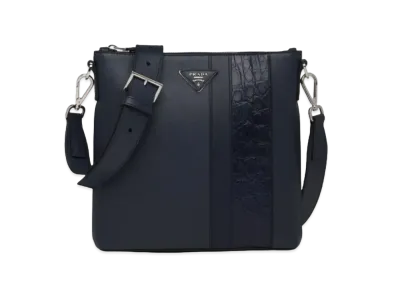 PRADA Saffiano Shoulder Bag "Navy"