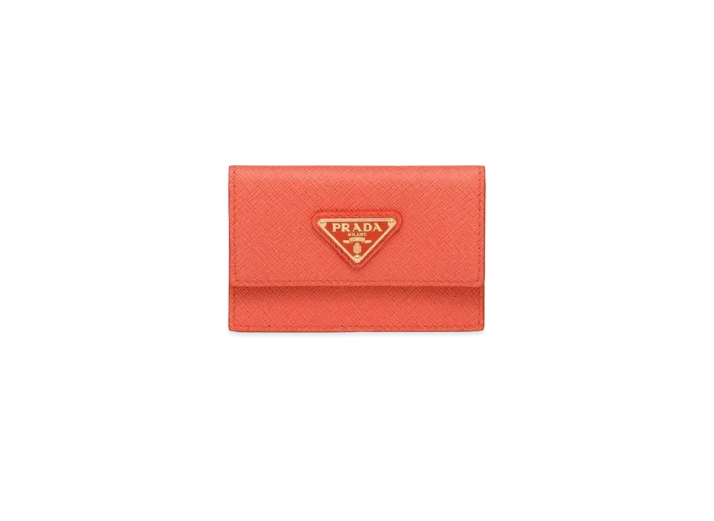 PRADA Saffiano Leather Card Case "Orange"