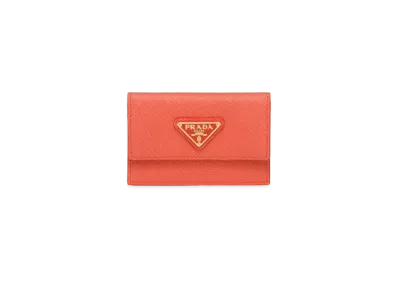 PRADA Saffiano Leather Card Case "Orange"