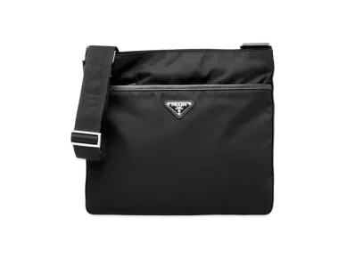PRADA Nylon and Saffiano Leather Bag with Strap "Black"