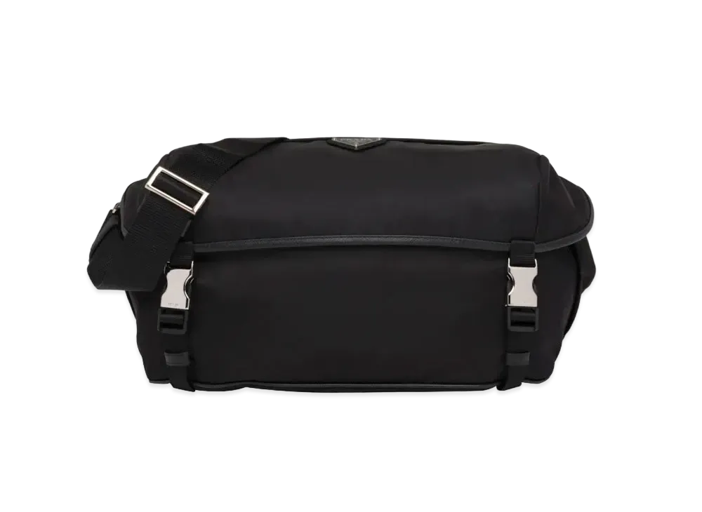 PRADA Re-Nylon and Saffiano Leather Shoulder Bag "Black"