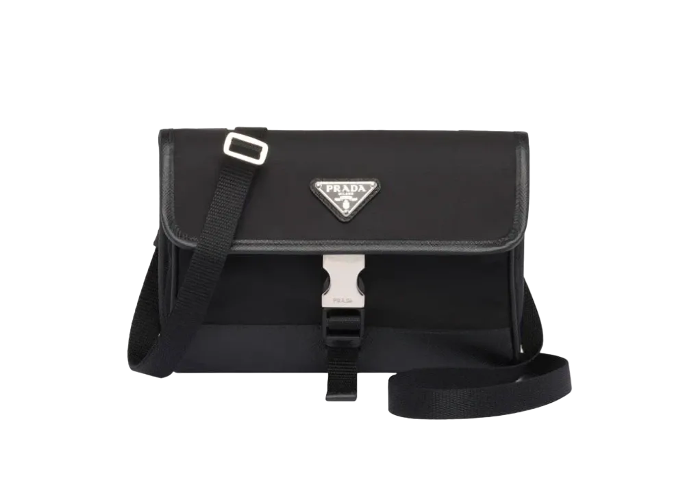 PRADA Re-Nylon and Saffiano Leather Smartphone Case "Black"