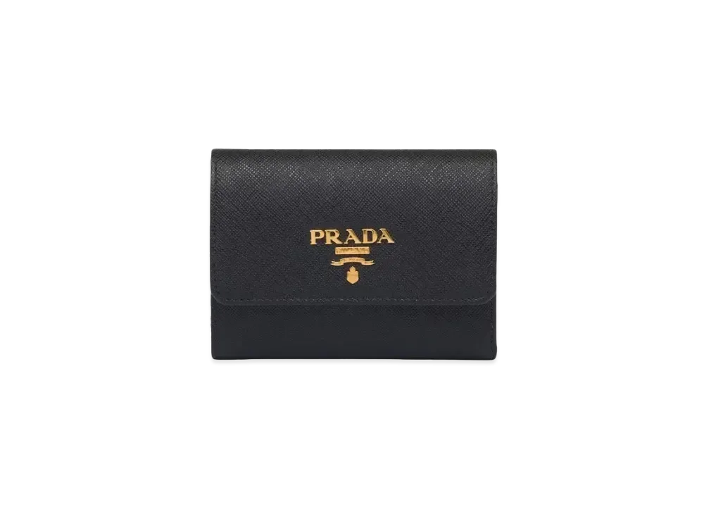 PRADA Small Saffiano Leather Wallet "Black"