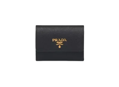 PRADA Small Saffiano Leather Wallet "Black"