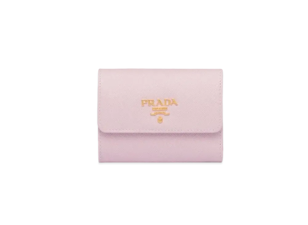 PRADA Small Saffiano Leather Wallet "Alabaster Pink"