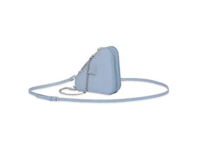 PRADA Saffiano Leather Mini Pouch "Light Blue"