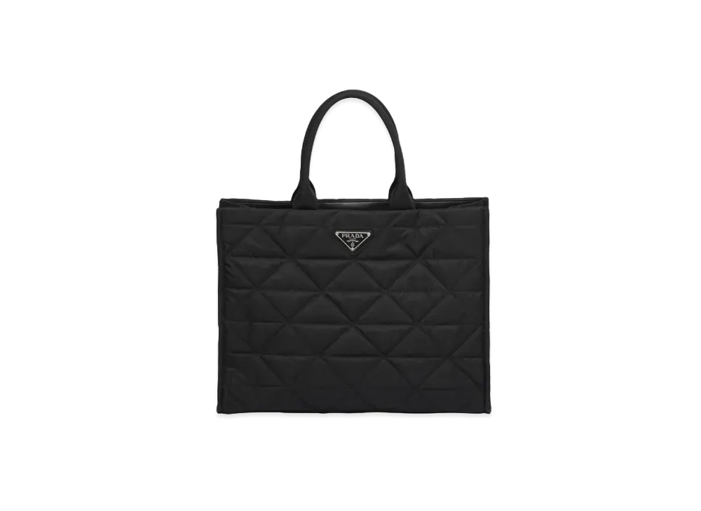 PRADA Re Nylon Shopping Bag Topstitching "Black"