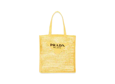 PRADA Crochet Tote Bag With Logo "Yellow"