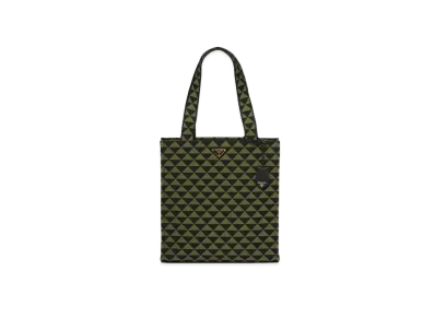 PRADA Symbol Embroidered Fabric Bag "Black"