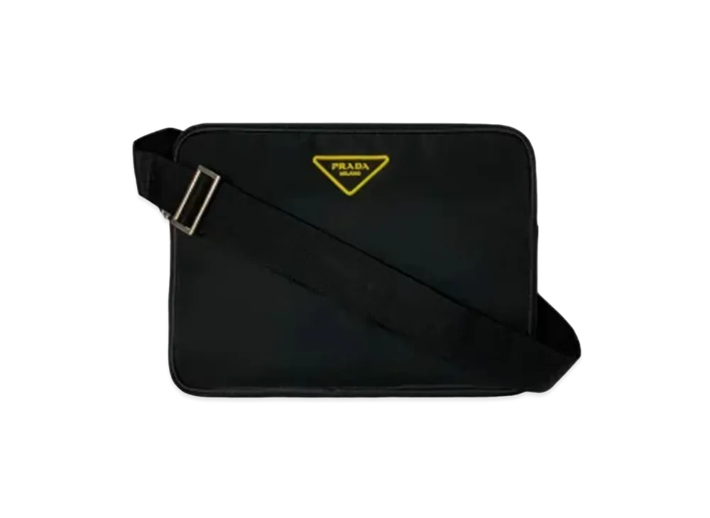 PRADA Tessuto Nylon Shoulder Bag "Black/Yellow"