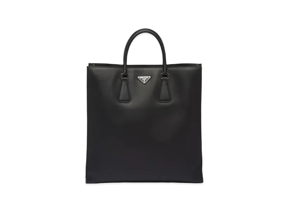 PRADA Leather Tote Bag With Shoulder Strap "Black"