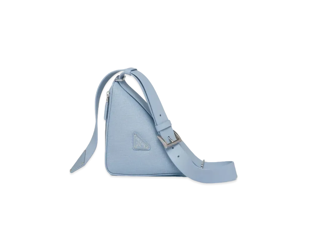 PRADA Saffiano Leather Belt Bag "Light Blue"