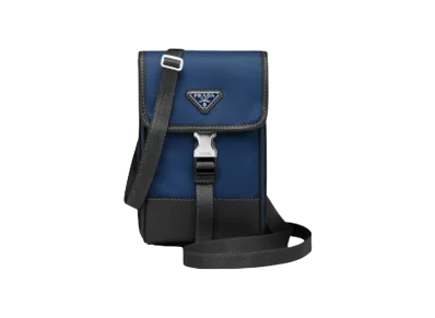 PRADA Nylon Saffiano Leather Smartphone Case Baltic Blue