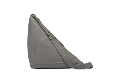 PRADA Large Leather Prada Triangle Bag "Marble Gray"