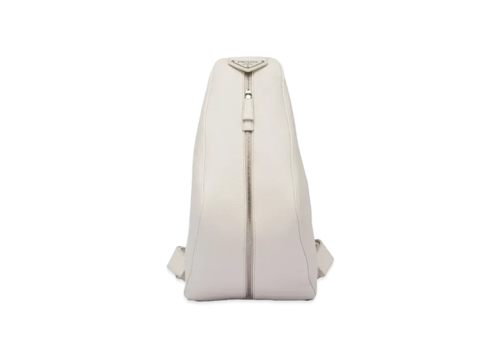 PRADA Leather Backpack "Chalk White"