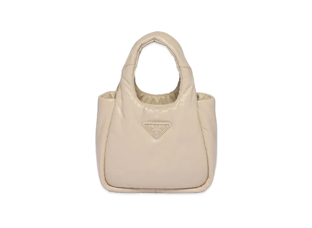 PRADA Soft Padded Nappa Leather Mini Hand Bag "Desert Beige"