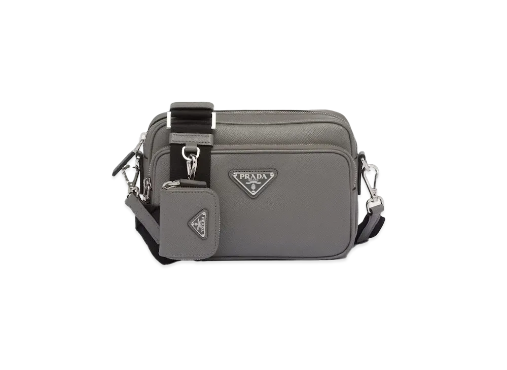 PRADA Saffiano Leather Shoulder Bag "Marble Gray"