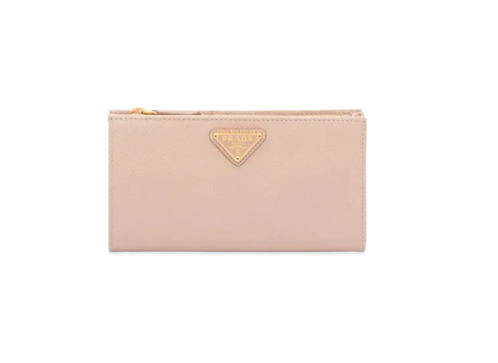 PRADA Large Saffiano Leather Wallet "Pink Beige"
