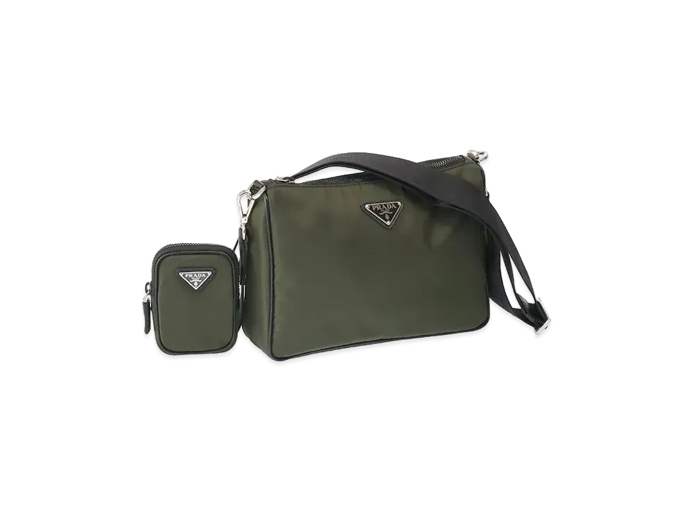 PRADA Re Nylon Saffiano Leather Shoulder Bag "Tundra"