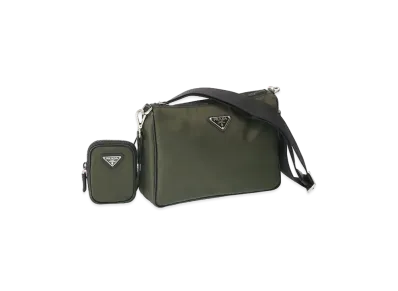 PRADA Re Nylon Saffiano Leather Shoulder Bag "Tundra"