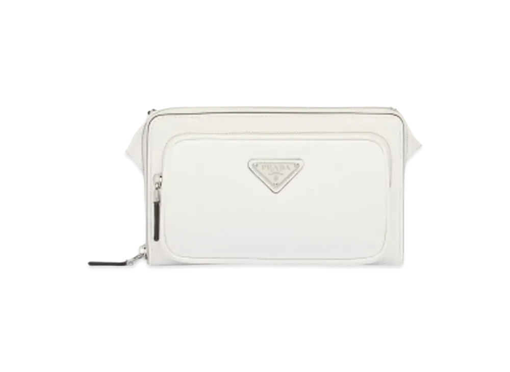 PRADA Saffiano Leather Belt Bag "White"