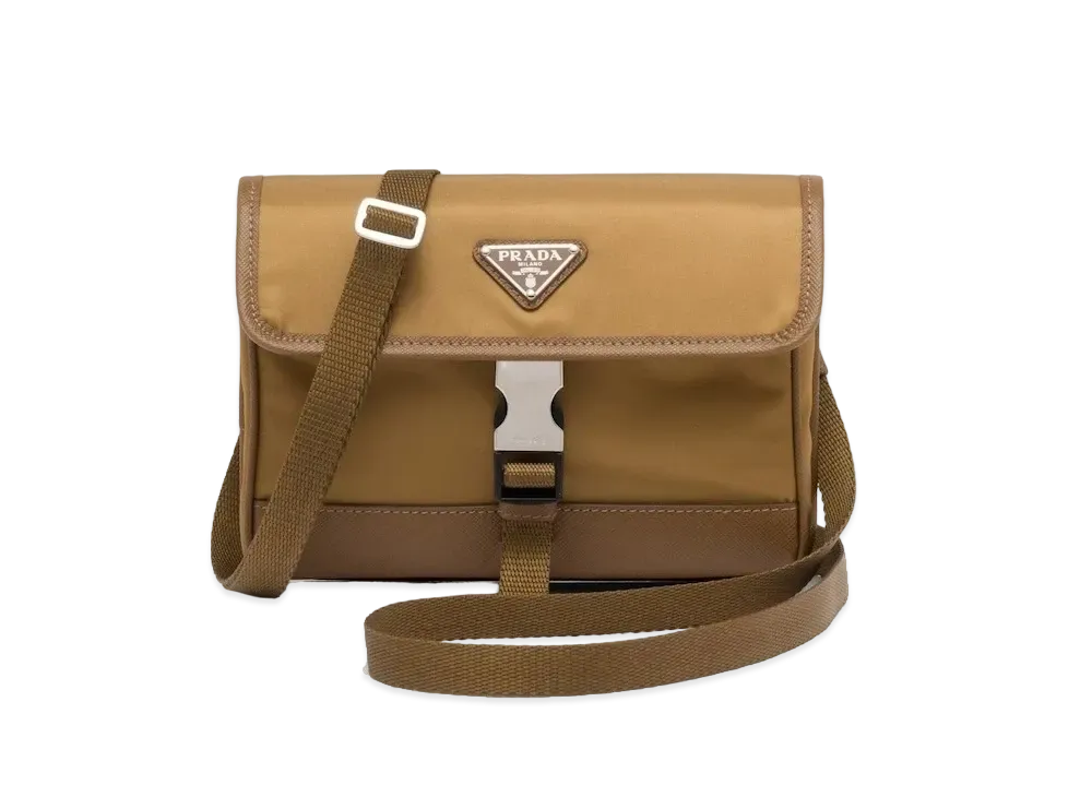 PRADA Re Nylon Saffiano Leather Smartphone Case "Tobacco"