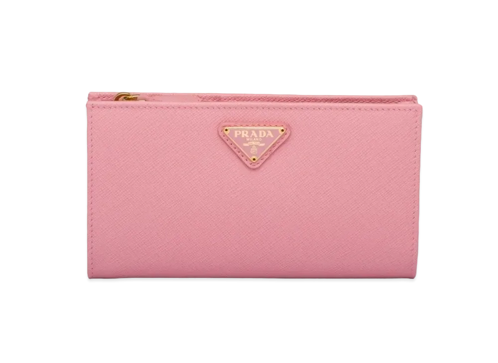 PRADA Large Saffiano Leather Wallet "Petal Pink"