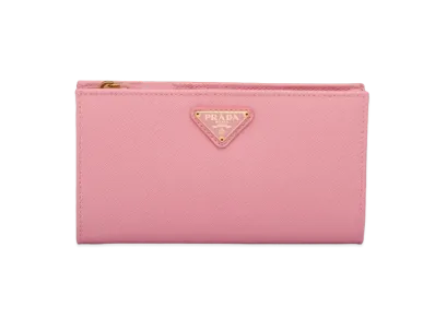 PRADA Large Saffiano Leather Wallet "Petal Pink"