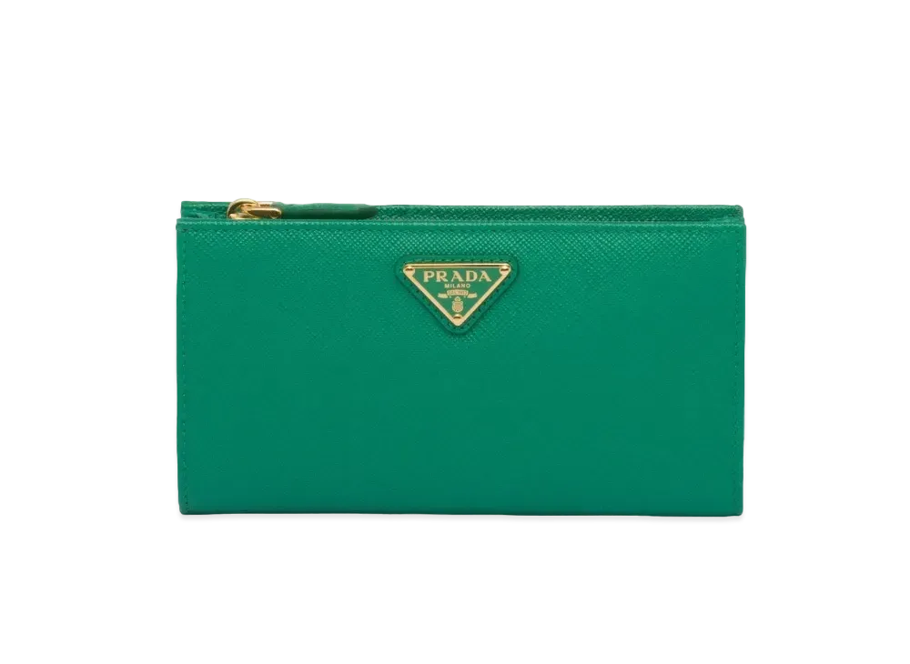 PRADA Large Saffiano Leather Wallet "Green"