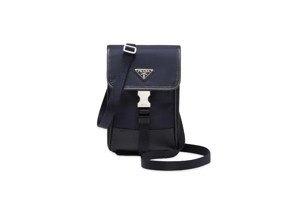 PRADA Re Nylon Saffiano Leather Smartphone Case "Navy"