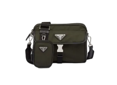 PRADA Re Nylon Saffiano Leather Shoulder Bag "Tundra"