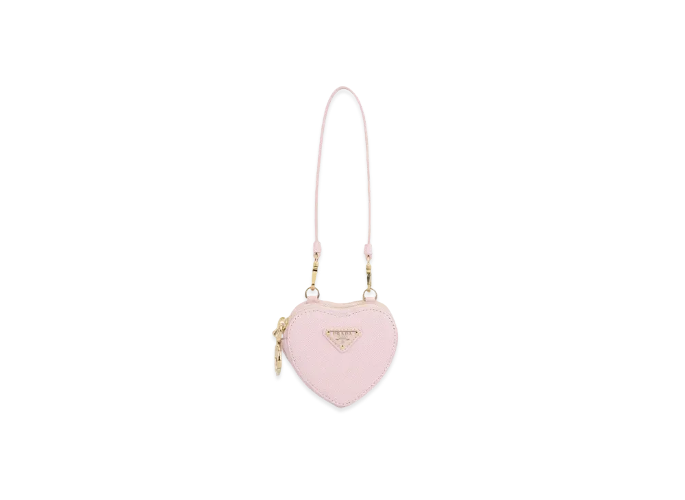 PRADA Saffiano Leather Mini Pouch "Alabaster Pink"
