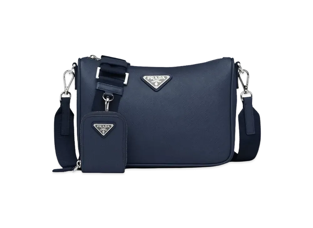 PRADA Saffiano Leather Shoulder Bag "Baltic Blue"