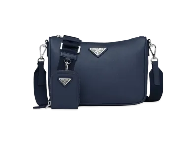 PRADA Saffiano Leather Shoulder Bag "Baltic Blue"