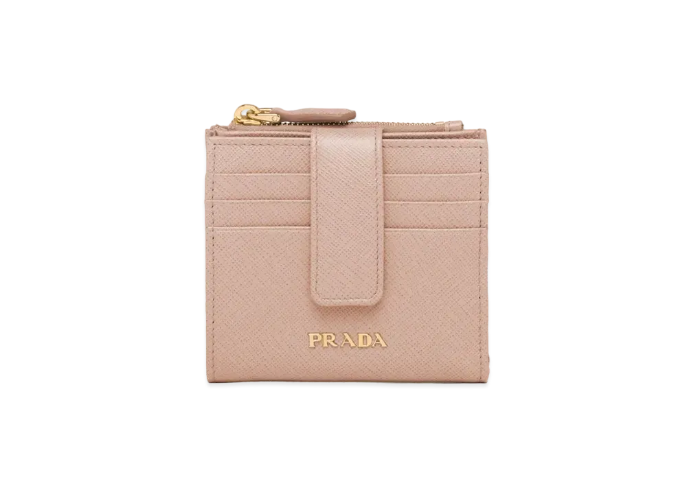 PRADA Saffiano Multicolor Wallet "Pink Beige/Red"