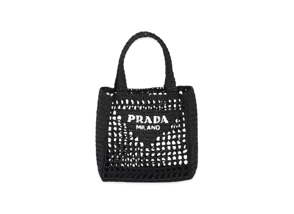 PRADA Small Crochet Tote Bag "Black"