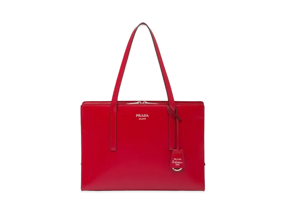 PRADA Re Edition 1995 Brushed Leather Mini Handbag "Scarlet"