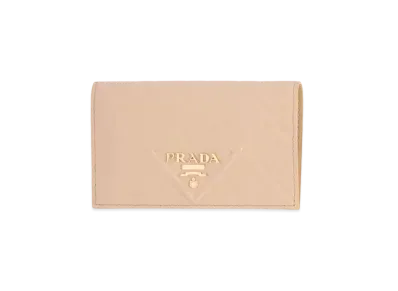 PRADA Small Leather Wallet "Sand Beige"